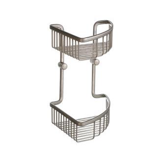 Smedbo L377N 7 3/4 in. Wall Mounted Double Level Corner Basket in Brushed Nickel from the Loft Collection